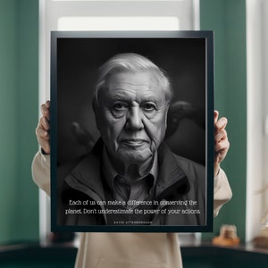 David Attenborough Druck, David Attenborough Poster, Naturdokumentarfilm Poster, Wohndekoration, David Attenborough, Innenarchitektur - Digital