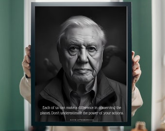 David Attenborough Print, David Attenborough Poster, Nature Documentary Poster, Home Decor, David Attenborough, Interior Design - Digital