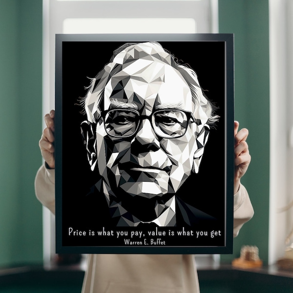 Warren Buffet Print, Warren Buffet Poster, Stock Market Poster, Investing, Home Decor, Warren Buffet, Interior Design, Famous People