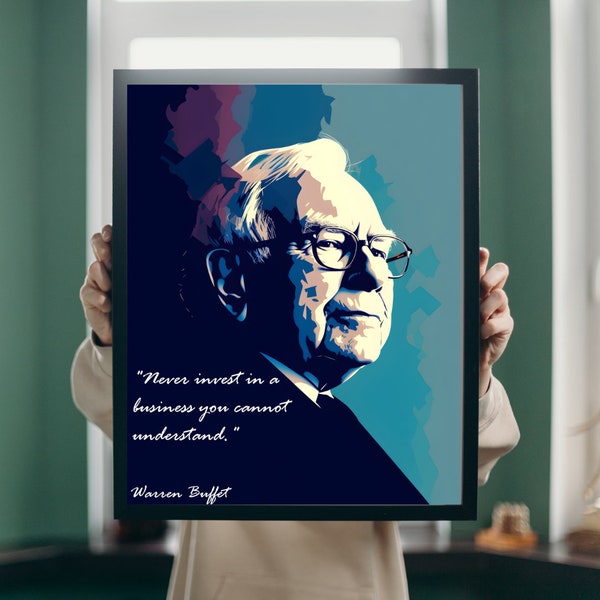 Warren Buffet Print, Warren Buffet Poster, Stock Market Poster, Investing, Home Decor, Warren Buffet, Interior Design, Famous People