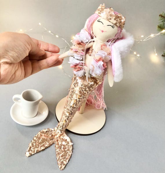 Little Personalized Mermaid Doll, Sirena Doll for Gift, Sea Ocean 