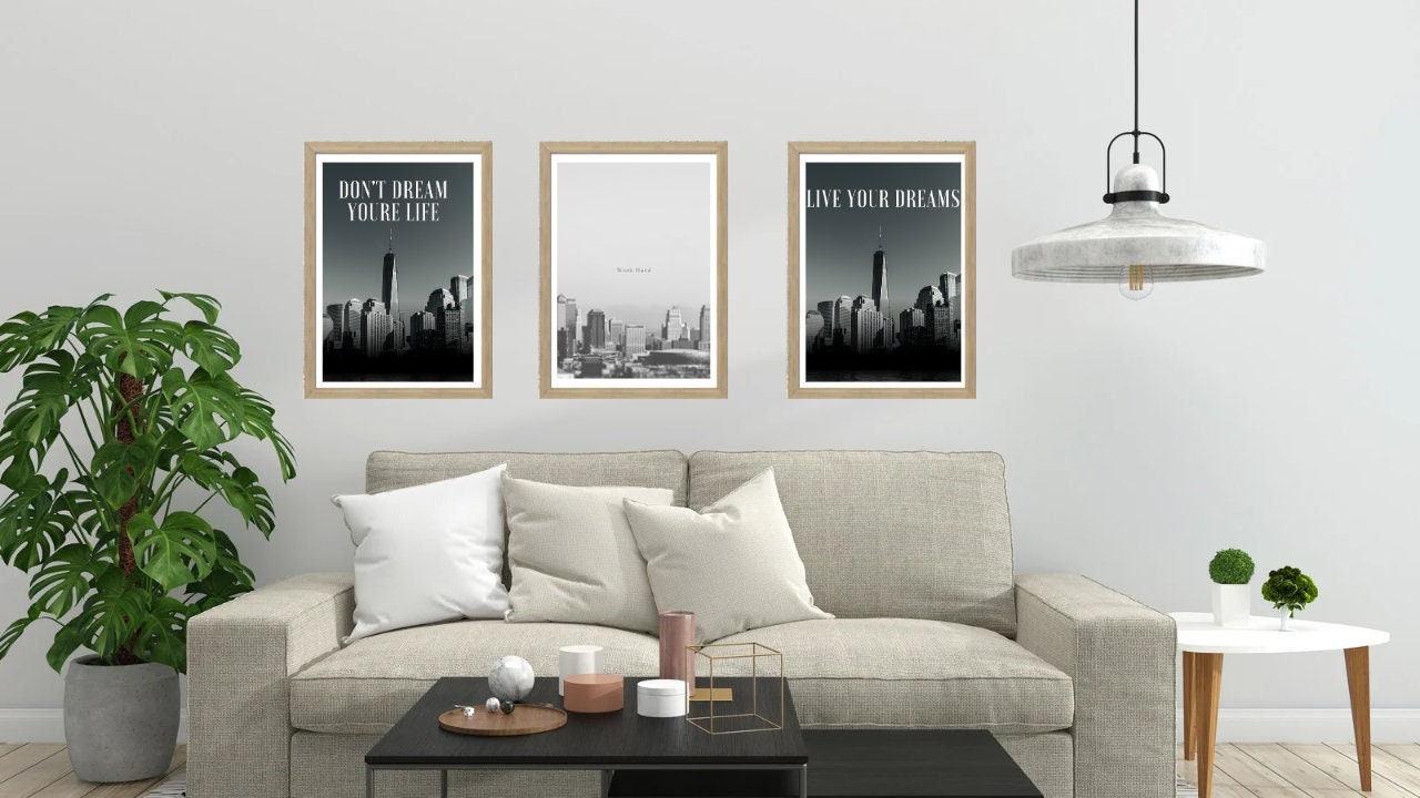 DINA-4 Wandbilder zum ausdrucken, Zuhause, Wohnzimmer, Schlafzimmer