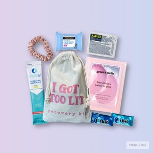 I Got Too Lit Hangover & Recovery Kit Bag for Bachelor/Bachelorettes, Girls Trips, Parties, Birthdays and More!