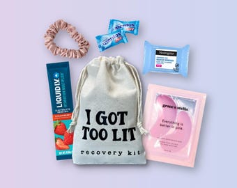 Too Lit Hangover Recovery Kit: Bachelorette Party Favor, Girls Trip, Birthday Party Favor and more!