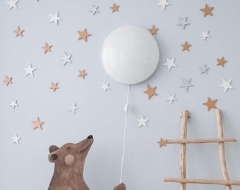 Décoration murale étoile en bois, déco scandinave bohème pour chambre d'enfant, étoiles en contreplaqué naturel