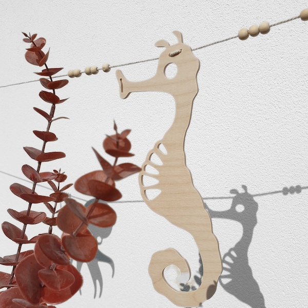 Seahorse Wall Decor, Houten Wanddecoraties, Kinderzimmer Dekoration, Wanddekoration der Meereswelt, Multiplex Wanddecoratie