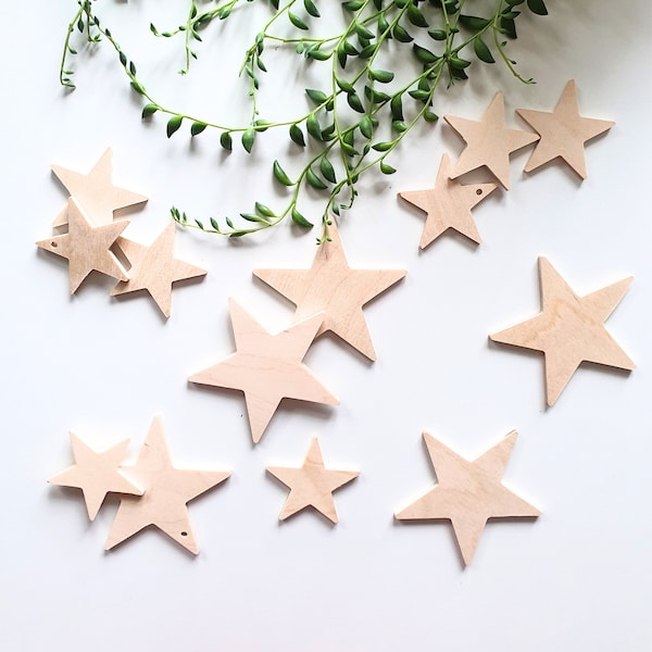 Wooden stars 20 set, Babyzimmer Dekor, Nursery Decoration, Kinderzimmer Dekoration, Holzsterne an der Wand, Wall stars decor,