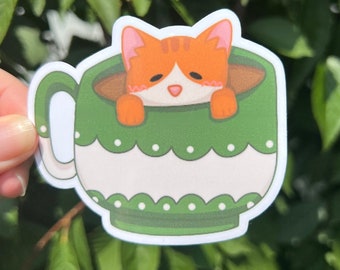 Tea Cup Kitty Sticker