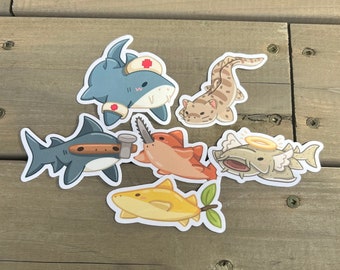 Literal Shark Set // 6-Piece Sticker Pack
