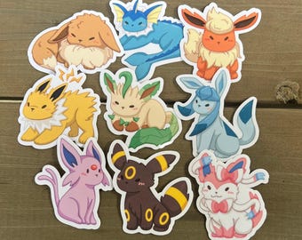 Eeveelution Set // 9-Piece Sticker Pack