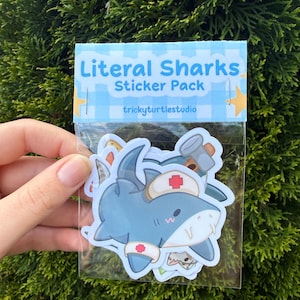 Literal Shark Set // 6-Piece Sticker Pack zdjęcie 2