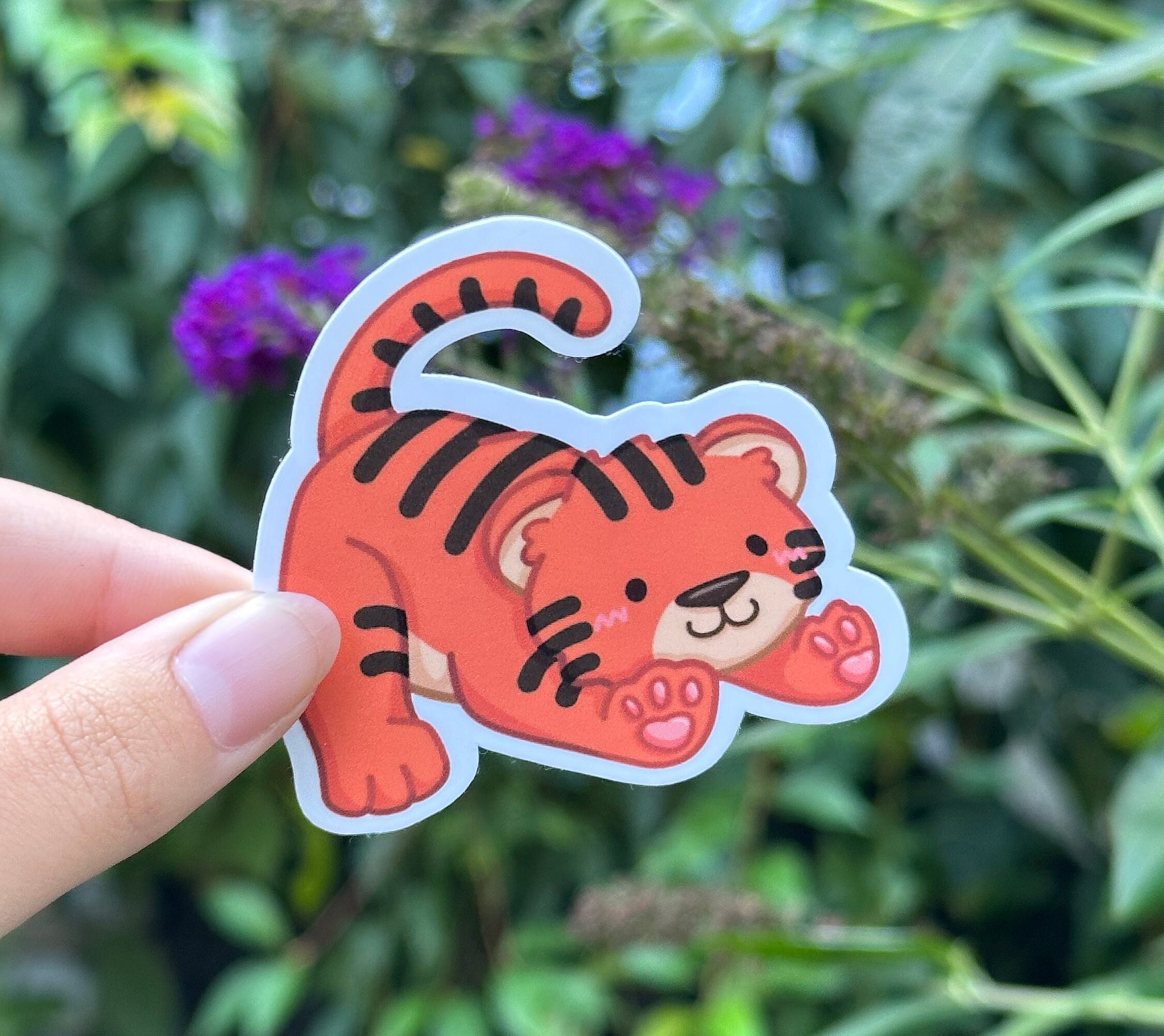 Tiger Stickers Cute Tiger Sticker - Etsy