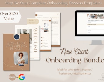 Neues Kunden-Onboarding-Bundle, Kunden-Onboarding-Vorlagenpaket, Vertrag für den virtuellen Assistenten, Kunden-Onboard-Bundle, Coaching-Vorlagen,