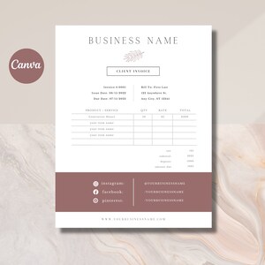 Professional Invoice Template, Invoice Template for Small Business, Printable Invoice Template, Invoice Editable Template