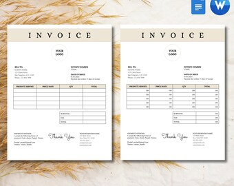 Rechnungsvorlage Word, Rechnungsvorlage für kleine Unternehmen, Rechnungsvorlage Google Docs, Bearbeitbare Rechnungsvorlage, Druckbare Rechnung