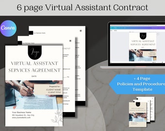 Virtueller Assistent Vertrag, Vorlage für virtuellen Assistent, Willkommenspaket für virtuelle Assistent, Vorlagen für virtuelle Assistent, VA-Vertrag