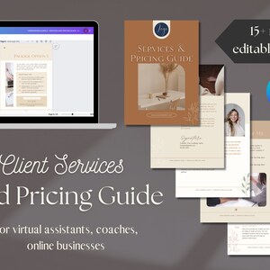 Modern Services and Pricing Guide Template, New client welcome packet, Marketing small business Proposals, Client Price List