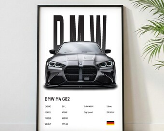 BMW M4 G82 Poster | Museum Grade Supercar Print | Automotive Wall Art (Digital Download)