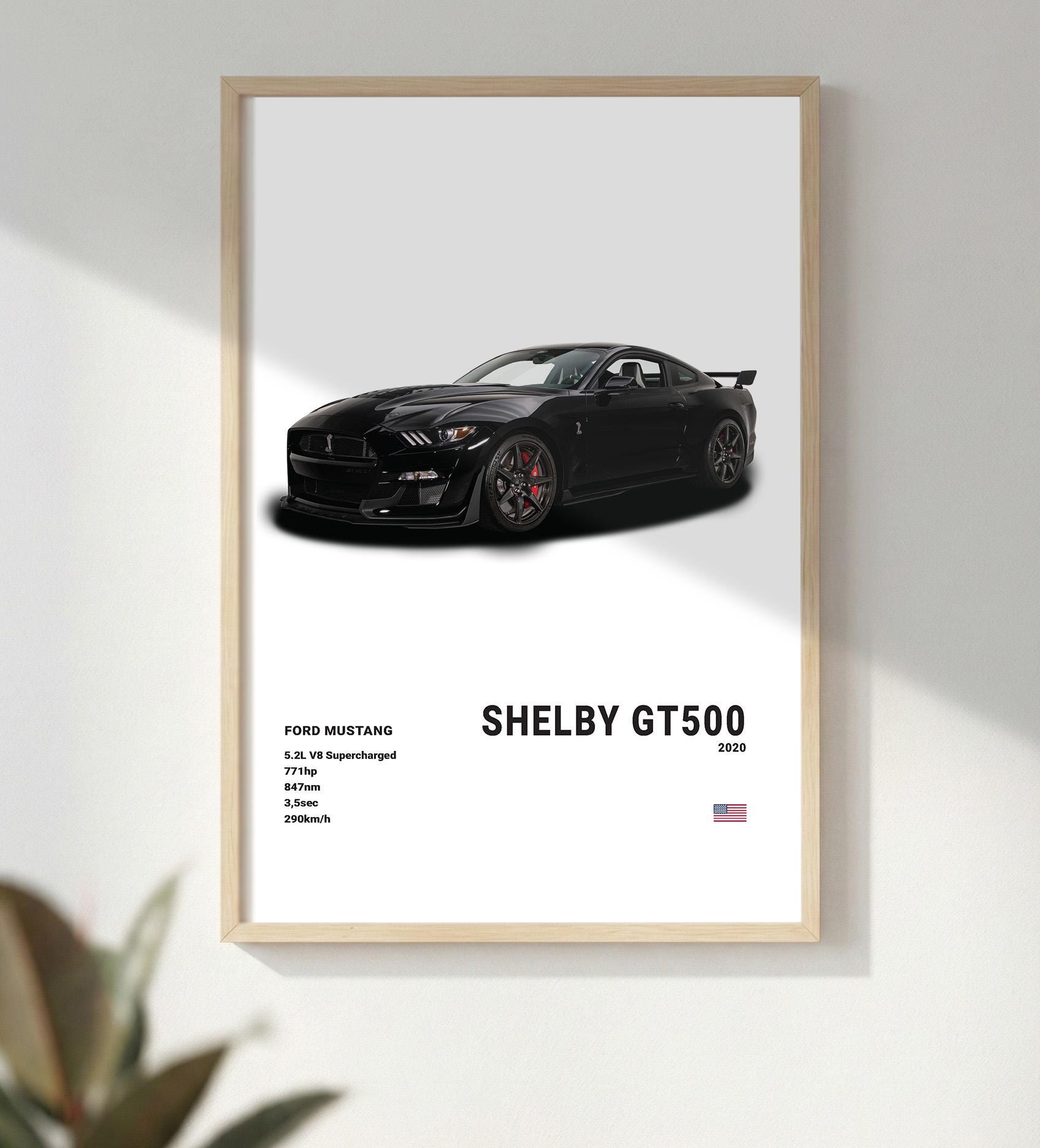 Ford Mustang Shelby GT500 Poster |museum Grade Print| Super Car Print ...