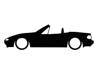 Car Outline Silhouette Vector - Mazda MX5 Miata MK1 NA SVG/PDF/ai/eps Clipart | Modified, Lowered, Stance