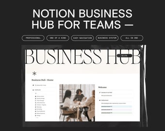 All-in-One Notion Business Team Hub — HQ System Hub to Organize your Business in Notion — Team Version — Client Portals and Team Dashboards