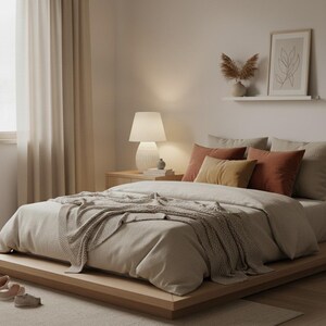 Scandinavian Table Lamp, Minimalist Bedside Lighting, Cozy Bedroom Decor, 3D Printed Polymer image 13