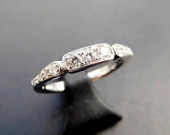 Stacking Band Ring, Art Deco Diamond Wedding Ring, Vintage Diamond Eternity Ring, Diamond Band, Moissanite Band, Engagement Ring, Antique,