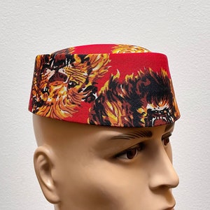 Igbo Cap, Traditional Cap, Nze Cap, Traditional Cap, Nigerian Cap, African Hat, Men Africa Kufi Hat, African Wedding Hat Lion print