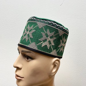 Traditional Cap, Hausa hat, Nigerian Cap, Africa Kufi Hat, Green African Cap, African Fulani Hat Small Size