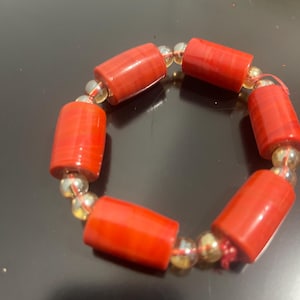 African Real coral beaded bracelets / coral Stones beads Nigerian Traditional Coral bracelet / African necklace Wedding bracelet Red