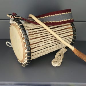 Small Authentic Nigerian Talking Drum with authentic beater Obele