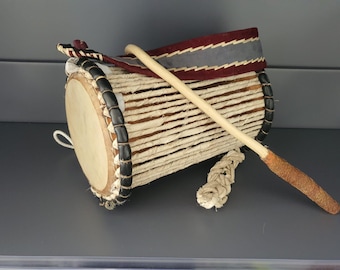 Small Authentic Nigerian Talking Drum with authentic beater Obele