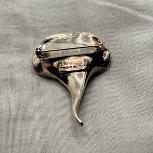 Erik Dennung silver plated brooch with abalone shell. Denmark image 4