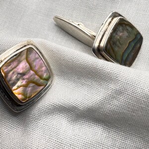Palle Bisgaard Denmark silver cufflinks with abalone