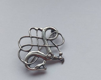 Vintage Norwegian David Andersen silver 925s Viking Brooch. 1960s
