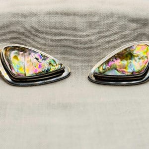 Palle Bisgaard Vintage Denmark Silver Ear Clips with Abalone