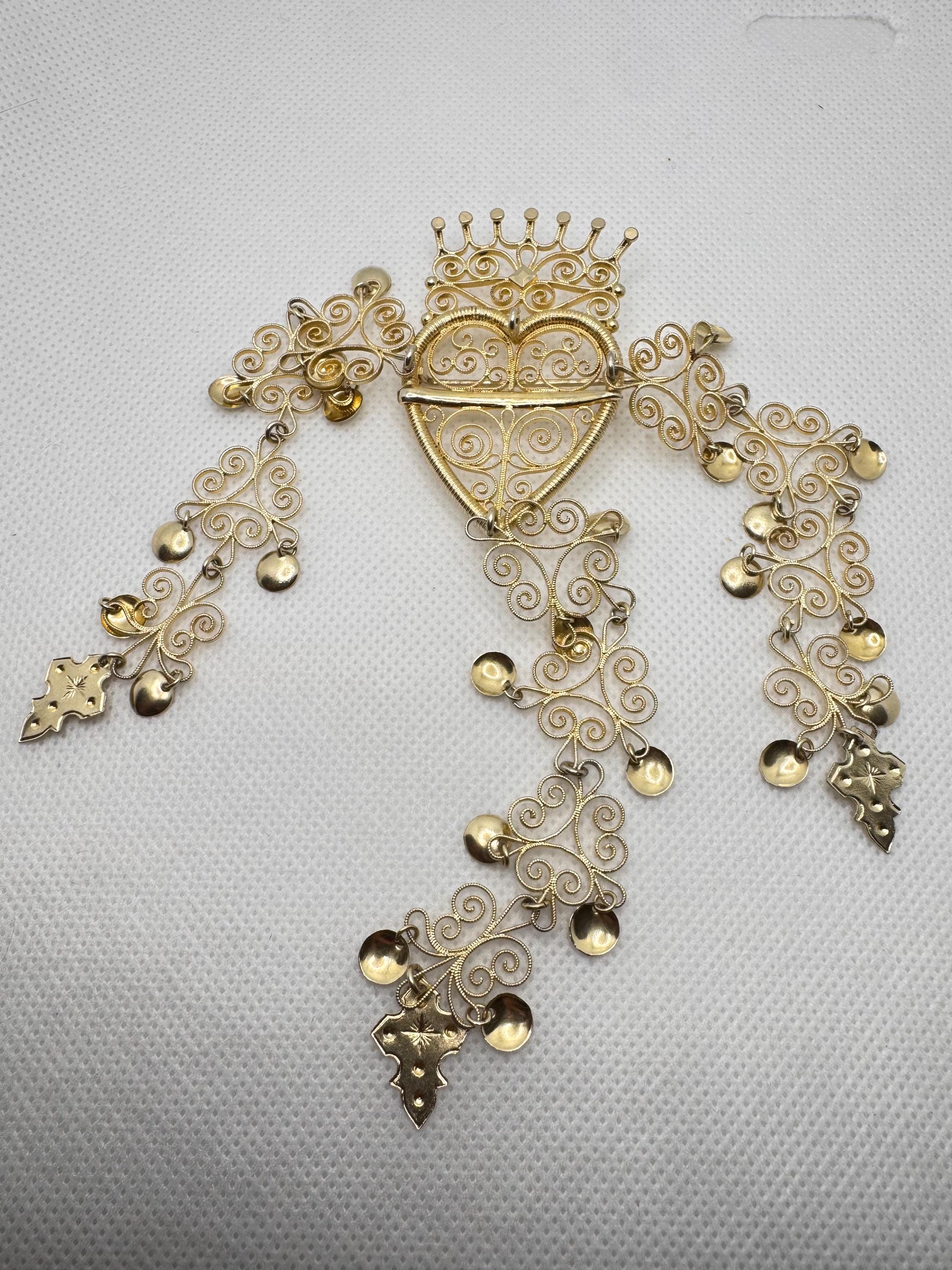 Broche Vintage Plaqué Argent - Finement Ciselée, Filigrane - Réf 3508