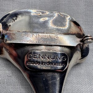 Erik Dennung silver plated brooch with abalone shell. Denmark image 6
