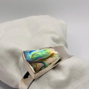 Palle Bisgaard Sterling Silver Abalone Bangle Bracelet Denmark. #12
