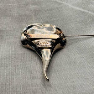Erik Dennung silver plated brooch with abalone shell. Denmark image 5