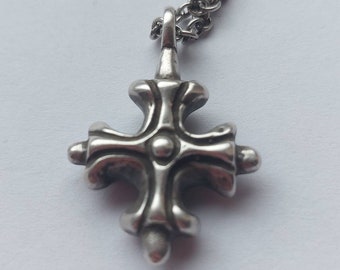 830s Silver vintage Danish Hugo Grün Cross pendant. 1930s