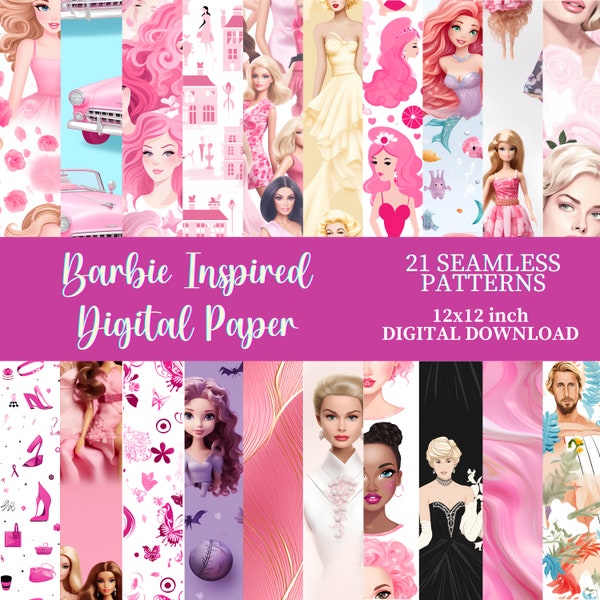 Barbie Pattern Wallpaper Etsy