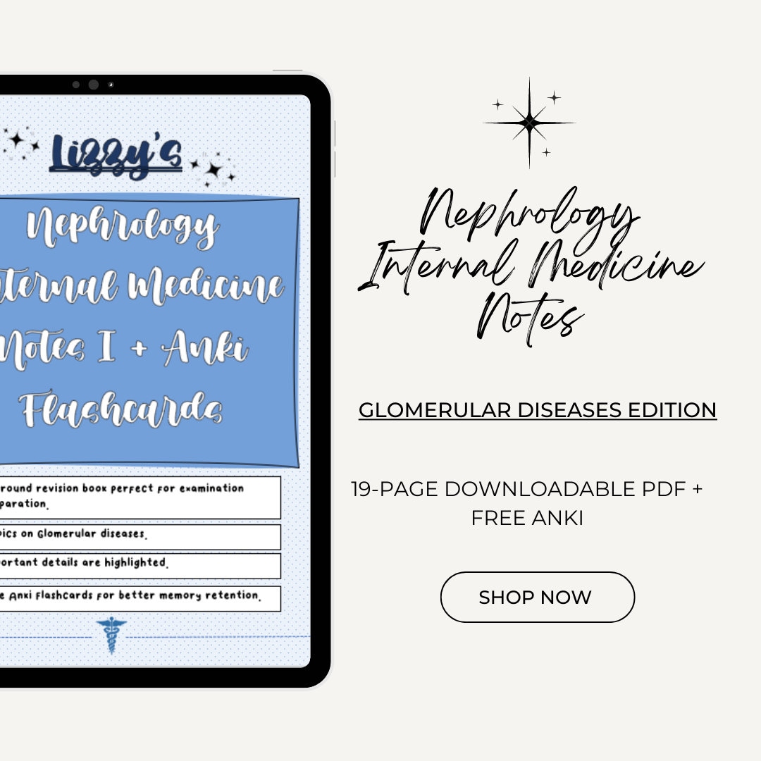 Nephrology Internal Medicine Notes Free Anki Flashcards Etsy
