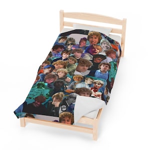 Manta de felpa con collage de fotos de Walker Scobell, manta de terciopelo, ropa de cama suave, decoración acogedora para el hogar, regalo para adolescentes