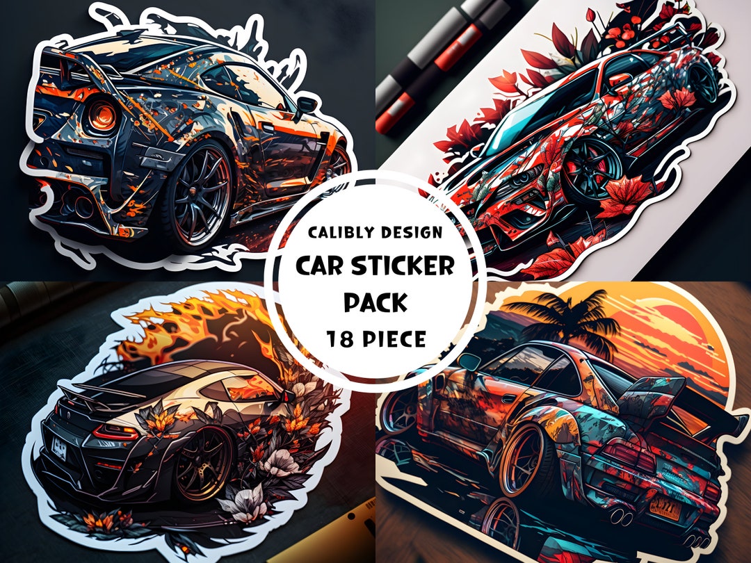Fun and Fast Car Sticker Bundle, Custom Car Window Decal Set, High