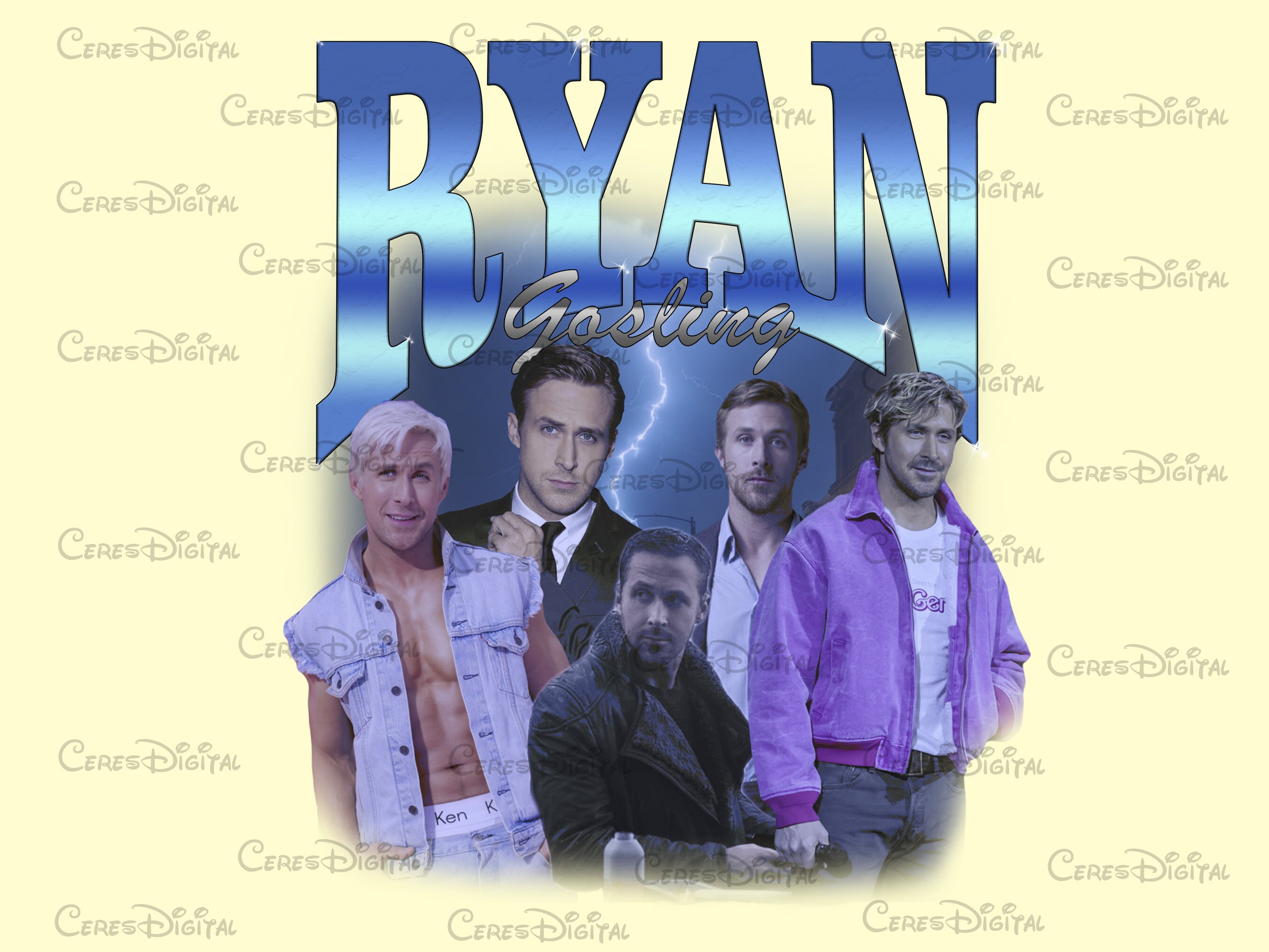 Vintage 90s Ryan Gosling PNG Desgin Ryan Gosling As Ken Merch Trending  Movie Ryan Gosling Homage Shirt Design Ryan Gosling F