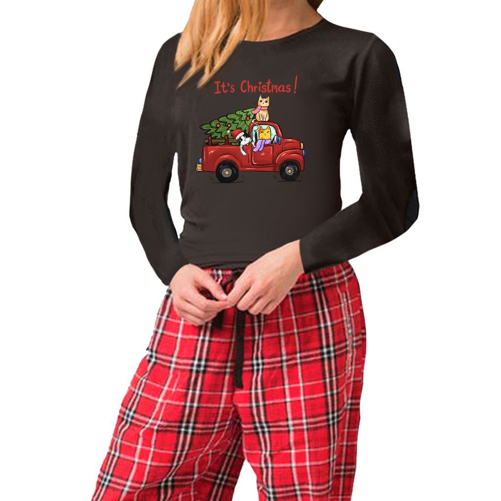 Cute Christmas Cat Pajama Set