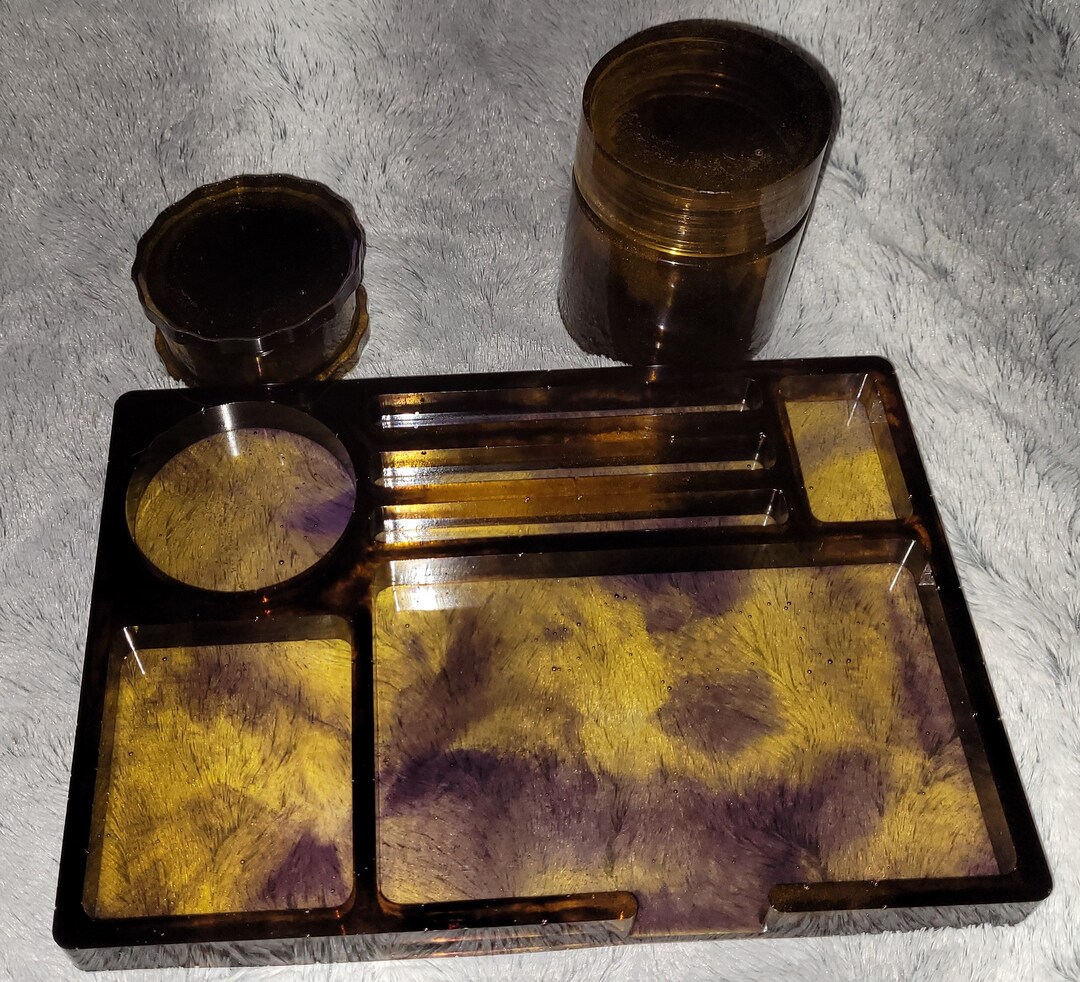 3 Piece Large Epoxy Resin Rolling Trays Etsy