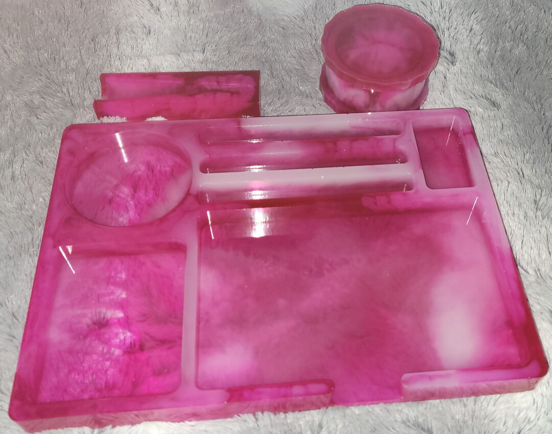 3 Piece Medium Epoxy Resin Rolling Tray Etsy