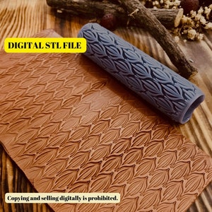 Art Deco Pattern Texture Roller, STL File for 3D Printing, Polymer Clay Roller Stl File, Rolling Pin Digital File